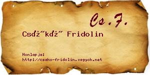 Csákó Fridolin névjegykártya